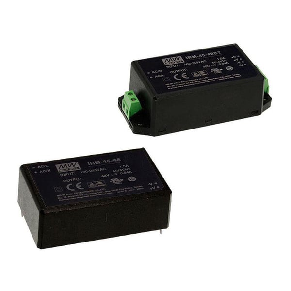 MEAN WELL IRM-45-24 enhed til strømforsyning 45 W Sort
