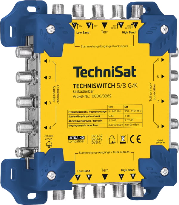 Miniatyrbillede 4 af 4: TechniSat TECHNISWITCH 5/8 G/K satellit multikontakt 5 inputs 8 outputs