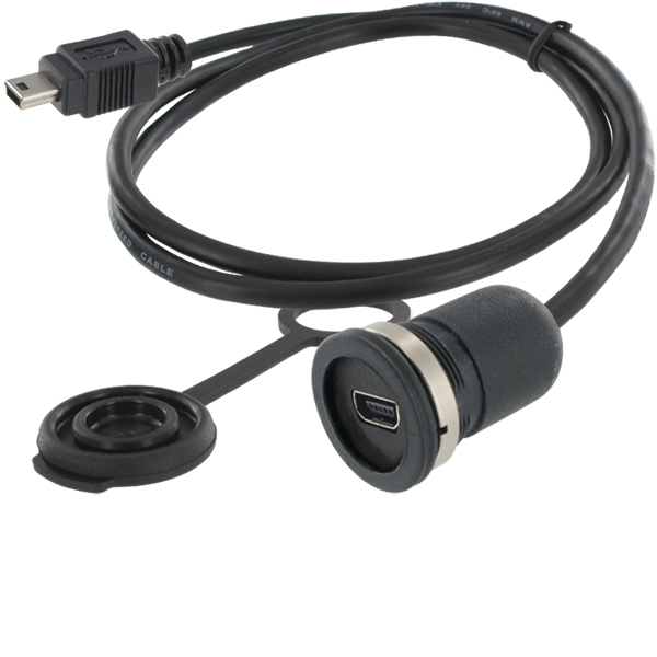 Encitech 1310-1011-01 USB-kabel USB 2.0 0,5 m Mini-USB B Sort