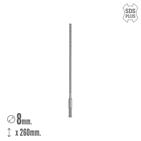 Miniatyrbillede 4 af 5: Wolfpack Broca Sds Plus 8 Filos Cortantes Especial Para Hormigon Armado Ø 8 x 260 mm.