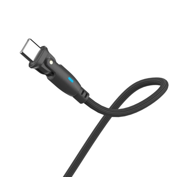 Kaapeli 3MK Hyper Cable N-SARJA USB-C–USB-C 2m 20V/3A 60W pyörivä musta