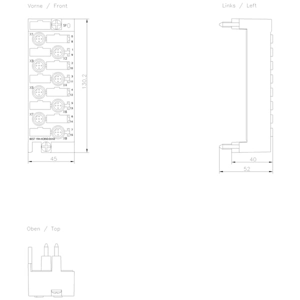 Miniatyrbillede 2 af 3: Siemens 6ES7194-4CB50-0AA0 6ES71944CB500AA0 SPS-Anschlussmodul 28.8 V/DC