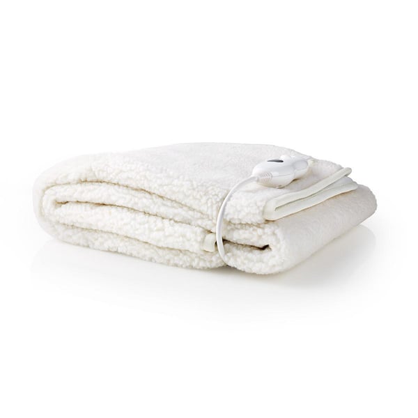 Nedis PEBL120CWT1 varmelagen og -pude Elektrisk tæppe 60 W Hvid Polyester, Syntetisk uld
