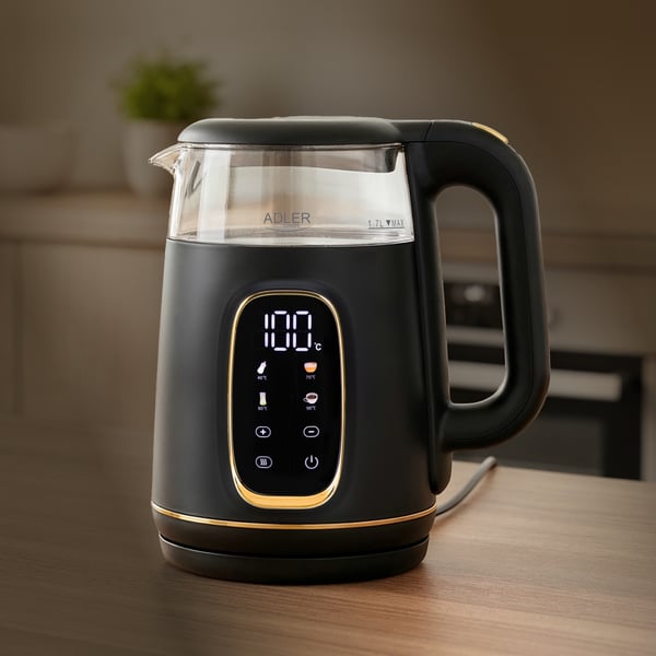 Adler D 1305 BG elkedel 1,7 L 2200 W Sort, Transparent, Guld