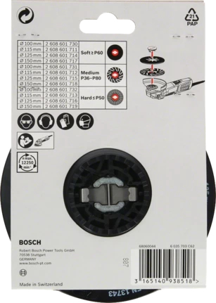 Bosch 2 608 601 712 vinkelslipare tillbehör Fästplatta