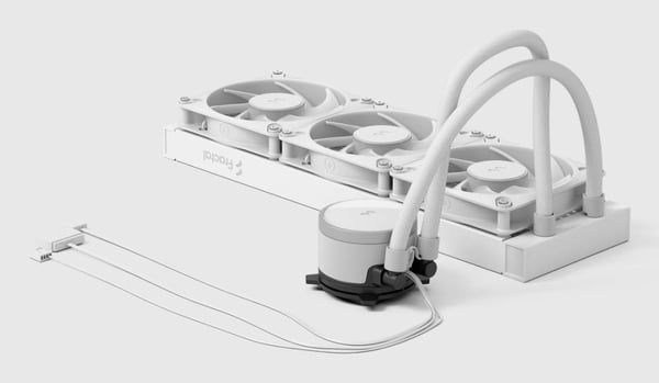 Fractal Design Radius 360 RGB White Suoritin All-in-one-nesteenjäähdytin 12 cm Valkoinen 1 kpl