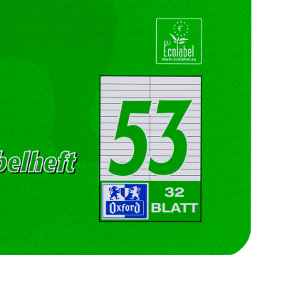 Oxford 100050383 blok og notesblok A5 32 ark Grøn, Rød