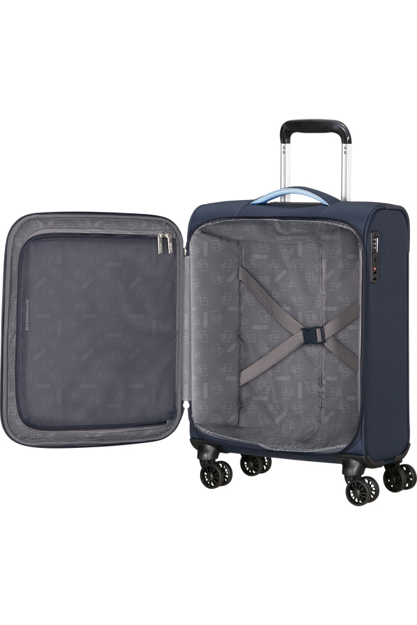 American Tourister Spinner S Tsa Vaunu Soft shell Sininen 35 L Polyesteri