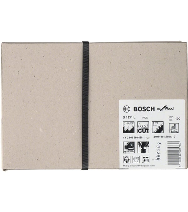 Miniatyrbild 2 av 2: Bosch 2608650698 Sticksågsblad Stål med hög kolhalt (HCS) 100 styck