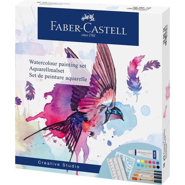 Miniatyrbillede 1 af 3: Faber-Castell Creative Studio Watercolour Painting Set kunstsæt 18 stk