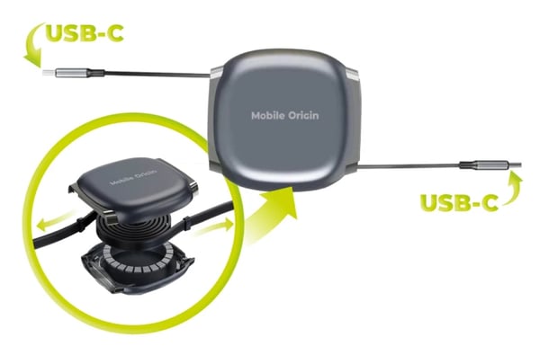 Miniatyrbillede 8 af 11: Mobile Origin MO-CB7-SPG USB-kabel 1 m USB C 0,48 Gbit/sek. 100 W Grå