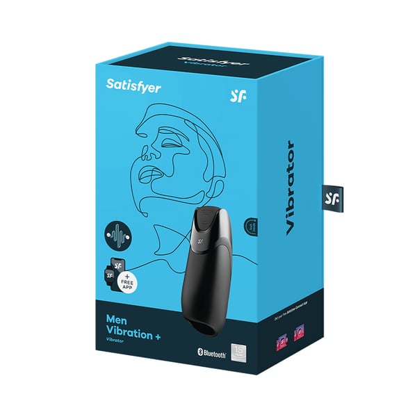 Satisfyer Men Vibration+ Stroker för män Svart Akrylnitrilbutadienstyren (ABS), Silikon