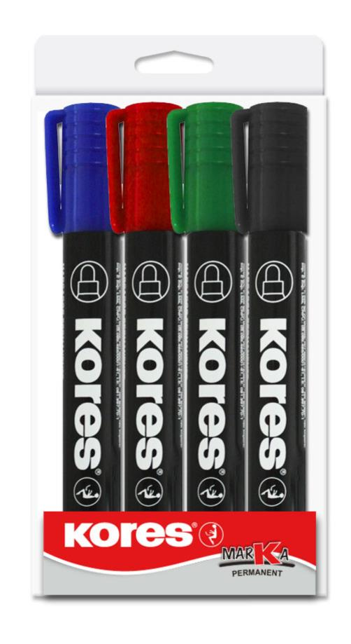 Kores M20943 speedmarker Sort, Blå, Grøn, Rød 4 stk Kores M20943 speedmarker Sort, Blå, Grøn, Rød 4 stk