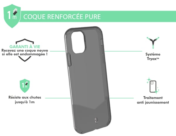 FORCE CASE FCPUREIP11B mobiltelefon etui Sort