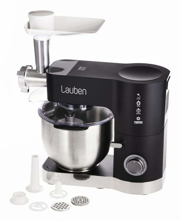 Lauben LBNKM1200BC matberedare 1200 W 5,5 l Svart, Rostfritt stål