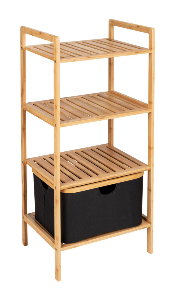 Miniatyrbillede 1 af 7: WENKO 50779100 hylde Stativhylde Fritstående Bamboo, Polyester Bamboo, Sort