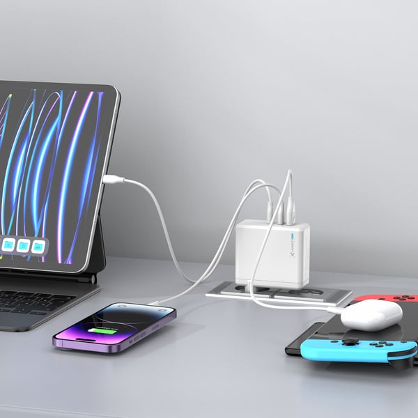 XLayer 220356 oplader til mobil enhed Smartphone, Tablet Hvid Vekselstrøm Hurtig opladning Indendørs