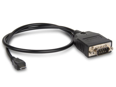 Hamlet XURS232MICROTG seriella kablar Svart 0,45 m RS-232 DB9 Micro USB