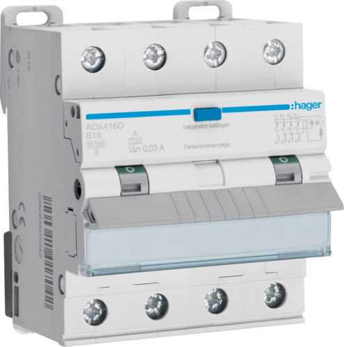 Hager FI-LS 4P 10KA B-16A 30MA A / HAGER ADX416D