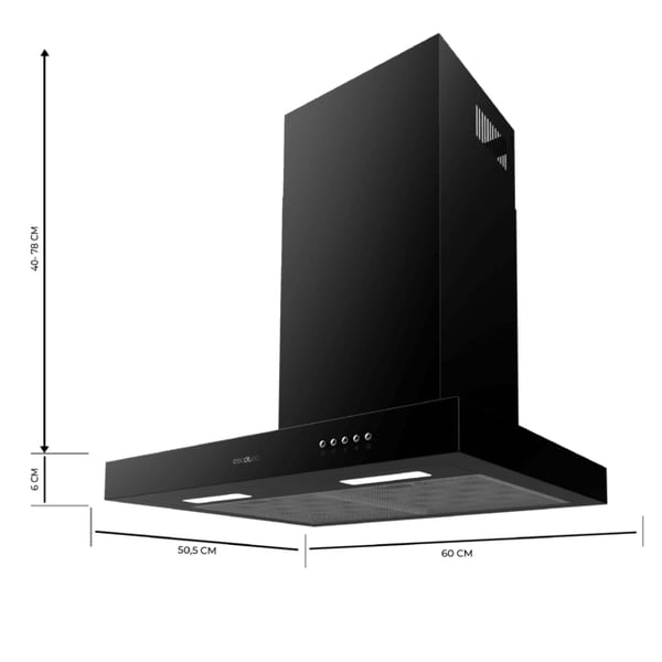 Miniatyrbild 7 av 10: Cecotec Bolero Flux TM 606500 Black A Väggmonterad Svart 650 m³/h