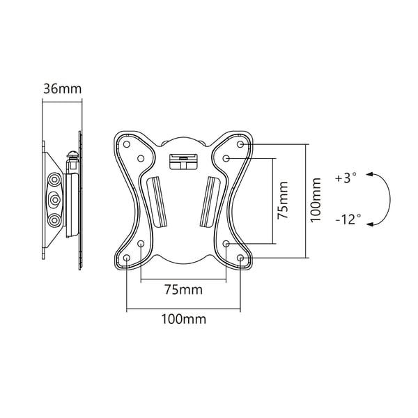 Miniatyrbillede 2 af 2: Napofix 236 tv-beslag 66 cm (26") Sort