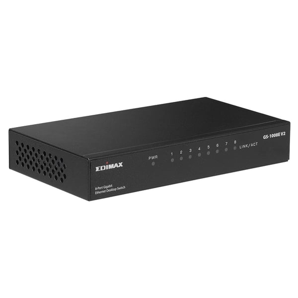 Edimax GS-1008E V2 netværksswitch Ikke administreret Gigabit Ethernet (10/100/1000) Sort