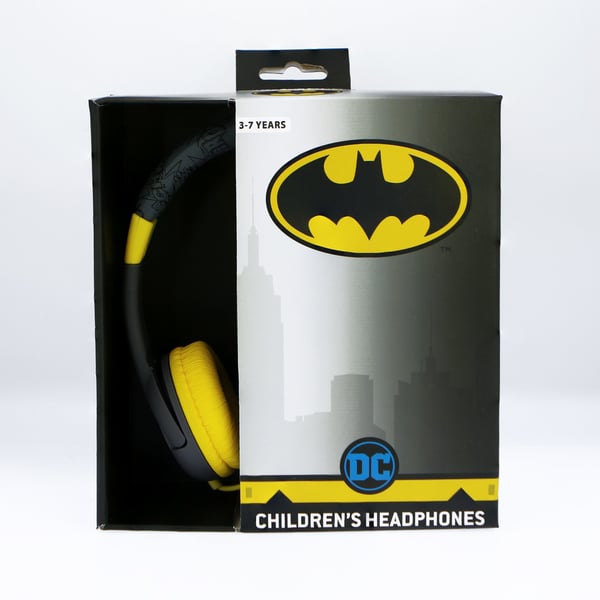 OTL Technologies DC Comics Bat signal Hörlurar Kabel Huvudband Musik Svart, Gul