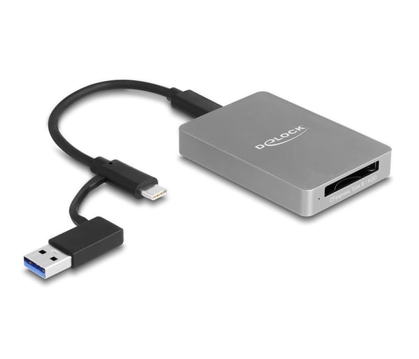 Pikkukuva 1 / 5: DeLOCK 91008 kortinlukija USB 3.2 Gen 1 (3.1 Gen 1) Type-C Harmaa