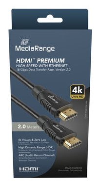 Pikkukuva 2 / 2: MediaRange MRCS247 HDMI-kaapeli 2 m HDMI-tyyppi A (vakio) Musta