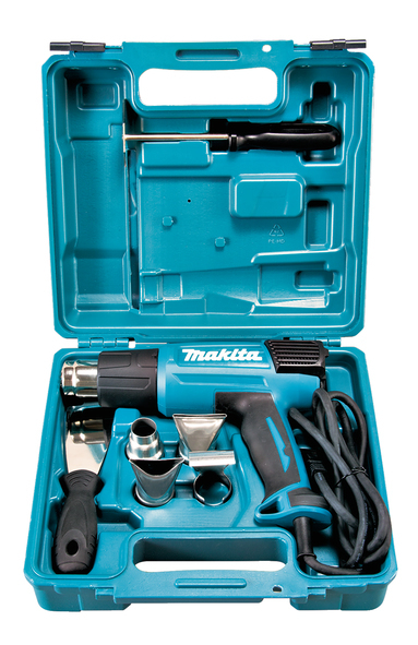 Pikkukuva 2 / 4: Makita HG6031VK kuumailmapistooli 500 l/min 600 °C 1800 W Musta, Sininen