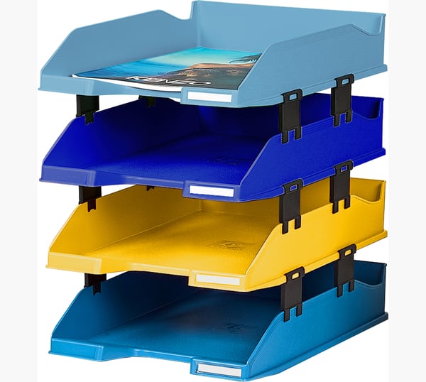 Miniatyrbild 3 av 7: Exacompta 113202SETD skrivbordskorgar Plast Blandade färger
