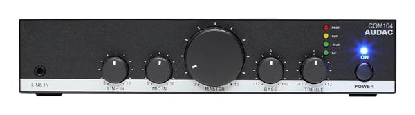 Miniatyrbild 1 av 4: AUDAC COM104 ljudförstärkare PA-system (Public Address) Svart, Vit