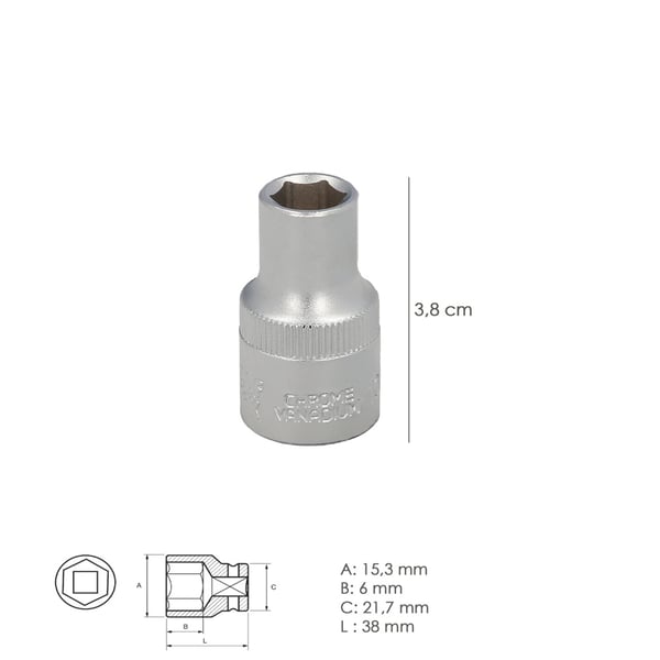 Wolfpack Llave Vaso 1/2' Hexagonal 10 mm.