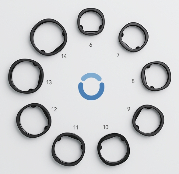 RingConn Gen 2 Sizing Kit Koon mittaussarja Musta