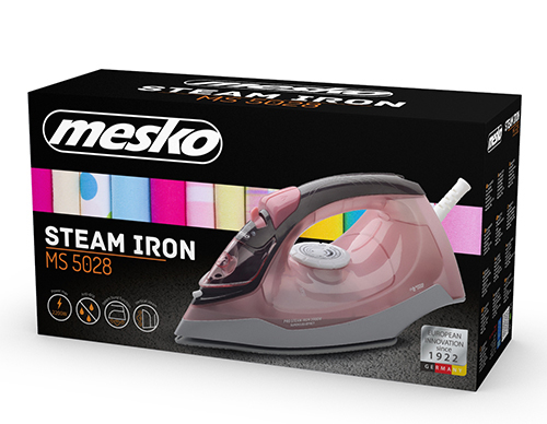 Miniatyrbild 6 av 11: Mesko Home MS 5028 strykjärn Torr & Ångstrykjärn Keramisk stryksula 2600 W Grå, Rosa, Vit