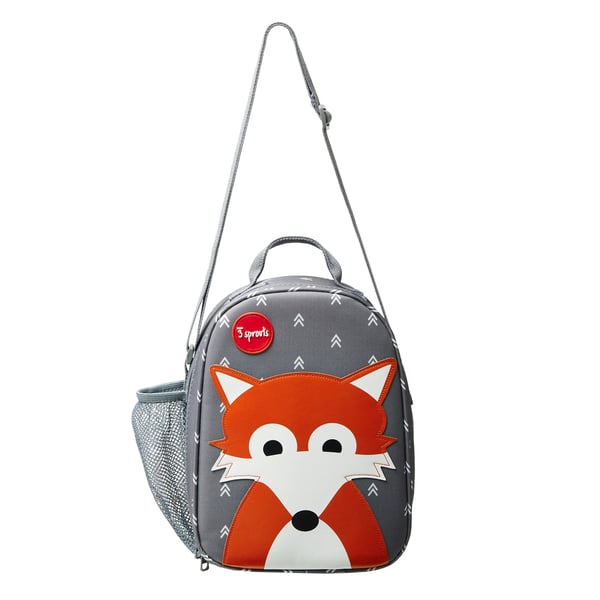 3 Sprouts Fox lunch bag Lunchväska PU skinn, Polyester Grå 1 styck