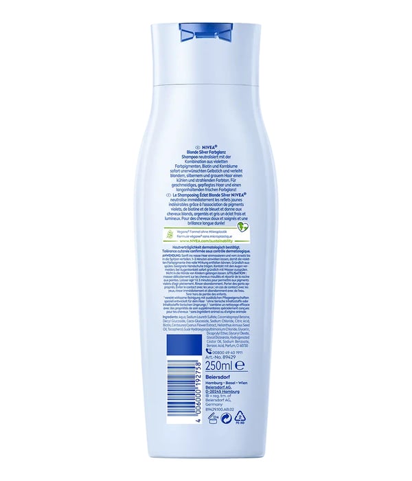NIVEA Blond Silver 250 ml Shampoo Kuluttajille Naisten