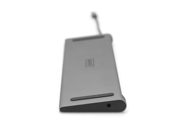 Digitus DA-70898 kannettavien tietokoneiden telakka ja porttitoistin Langallinen USB 3.2 Gen 1 (3.1 Gen 1) Type-C Hopea