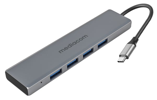 Mediacom MD-C301 interface hub USB 3.2 Gen 1 (3.1 Gen 1) Type-A Aluminium