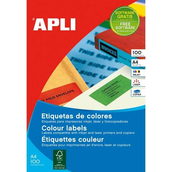 APLI 12976 utskriftsbara etiketter Gul APLI 12976 utskriftsbara etiketter Gul