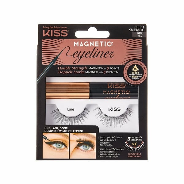 Miniatyrbillede 1 af 3: KiSS Magnetic Eyleliner Magnetiske vipper Sort