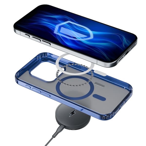 3MK Frosty MagCase mobiltelefon etui 16 cm (6.3") Cover Blå, Transparent