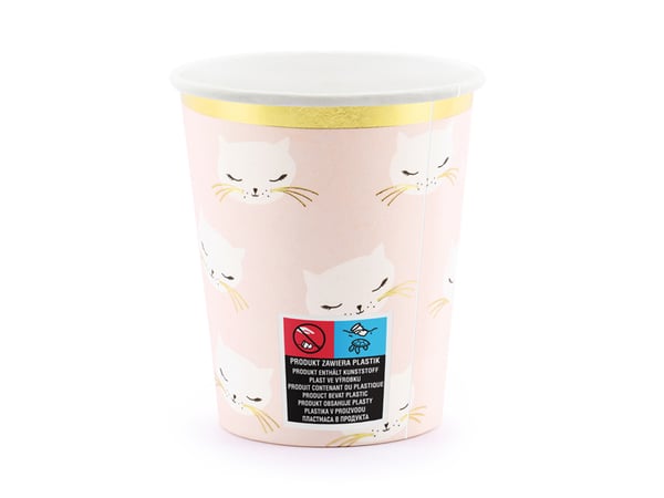 PartyDeco KPP42-EU1 kertakäyttöiset kupit 6 kpl 200 ml Paperi