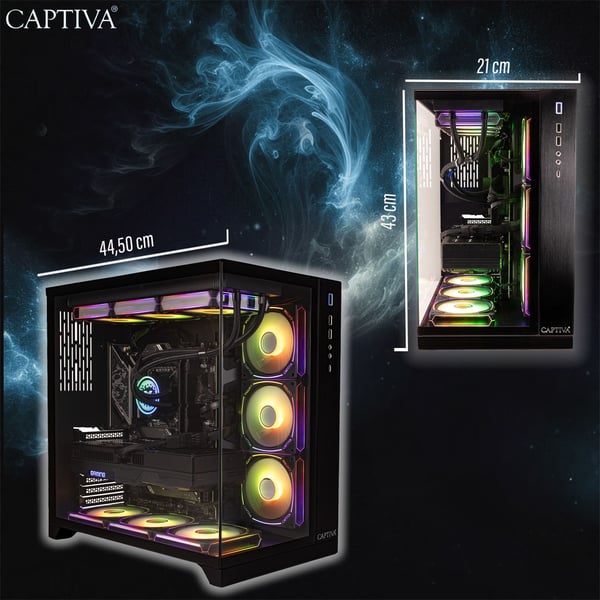 CAPTIVA 90464 PC/arbejdsstation AMD Ryzen™ 9 9900X 64 GB DDR5-SDRAM 2 TB SSD NVIDIA GeForce RTX 5070 Ti Windows 11 Home Sort