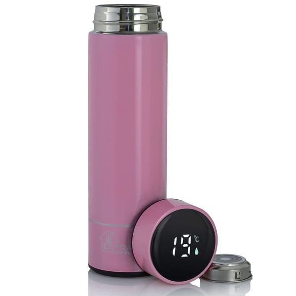 Miniatyrbillede 1 af 6: Extralink MUG-SMART500 PINK rejsekrus 500 ml Lyserød Rustfrit stål