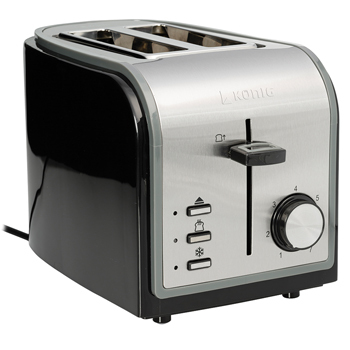 Pikkukuva 1 / 9: König KN-BT10 leivänpaahdin 2 viipale(i)ta 800 W Musta, Hopea