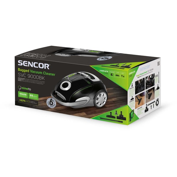 Sencor SVC 9000BK dammsugare 4 l Cylinderdammsugare Torr 800 W Dammpåse