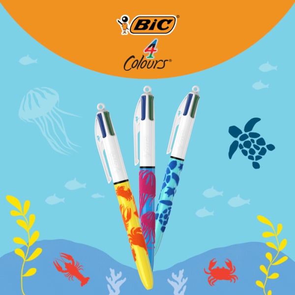 Miniatyrbild 2 av 2: BIC 4 Colours Multifärg Kulspetspenna med multifunktion Medium 12 styck
