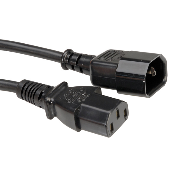 ROLINE 1m IEC320 C14 - IEC320 C13 Svart C14 coupler C13 coupler