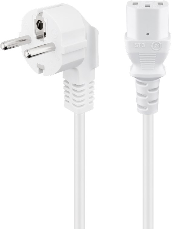 Goobay 95140 strömkablar Vit 2 m Strömkontakt typ F IEC C13